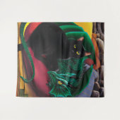 Tenture Black Cat Green Dragon (Devant (Horizontal))