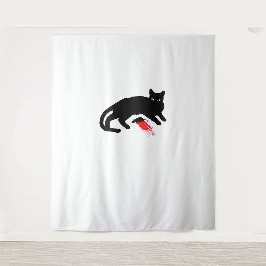 Tenture Black Cat Killer instincts Dead Mouse Punk Goth (Devant)