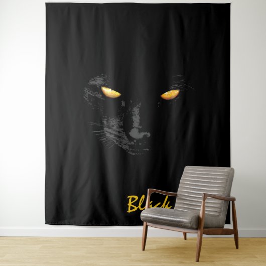 Tenture Black Cat Magic personnalisable (En situation)