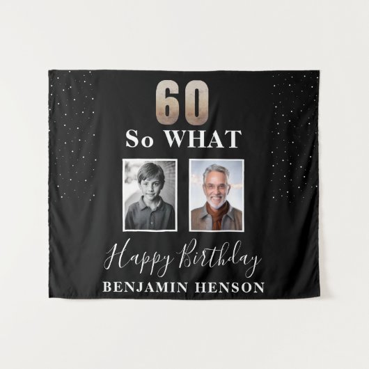 Tenture Black Funny 60 Alors quel 70e anniversaire 2 Photo (Devant (Horizontal))