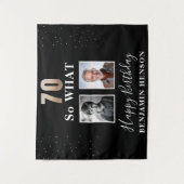 Tenture Black Funny 70 Alors quel 70e anniversaire 2 Photo (Devant)