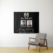 Tenture Black Funny 80 Alors quel 80e anniversaire 2 Photo (En situation (horizontale))