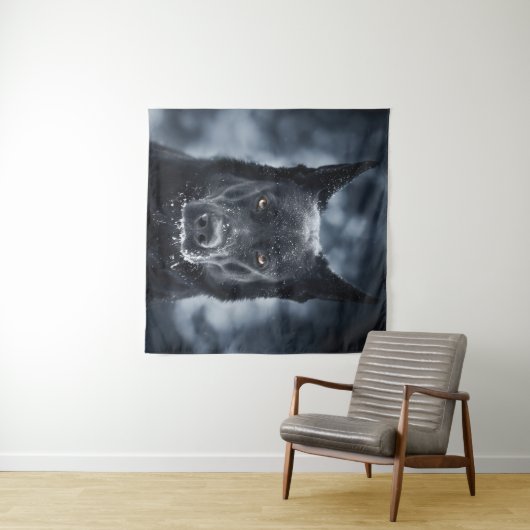 Tenture Black German Shepherd (En situation (horizontale))