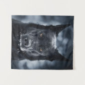 Tenture Black German Shepherd (Devant (Horizontal))