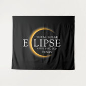 Tenture Black & Gold 2024 Texas Total Solar Eclipse (Devant (Horizontal))