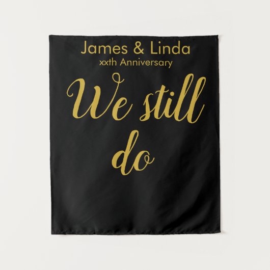 Tenture Black Gold Anniversaire de la fête Photo Booth fon (Devant)