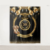 Tenture Black Gold Chic 50th Birthday Party fond (Devant)