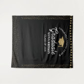 Tenture Black & Gold Class Of 2026 Graduation Backdrop (Devant (Horizontal))