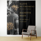 Tenture Black Gold Floral Retraite Party Contexte (En situation)