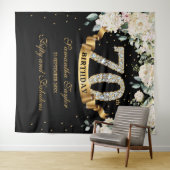 Tenture Black Gold Green Floral 70e anniversaire fond (En situation (horizontale))