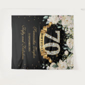Tenture Black Gold Green Floral 70e anniversaire fond (Devant (Horizontal))