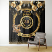 Tenture Black Gold Parties scintillant Glam 50e anniversai (En situation)