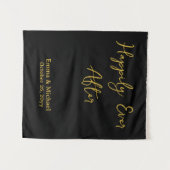 Tenture Black & Gold Wedding Banner Personalized Reception (Devant (Horizontal))