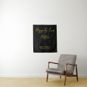 Tenture Black & Gold Wedding Banner Personalized Reception (En situation)