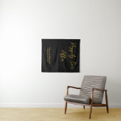 Tenture Black & Gold Wedding Banner Personalized Reception (En situation (horizontale))