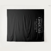 Tenture Black Graduation Party Modern Backdrop with Name (Devant (Horizontal))