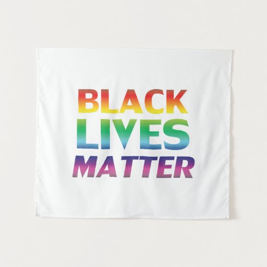 Tenture Black Lives Matt Rainbow typographie lgbt pride (Devant (Horizontal))