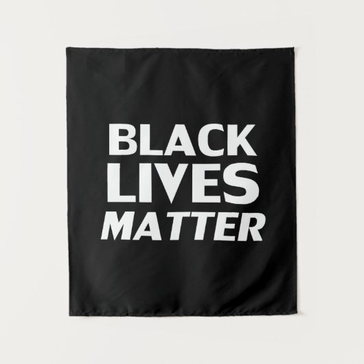 Tenture Black Lives Matter noir blanc typographie moderne (Devant)