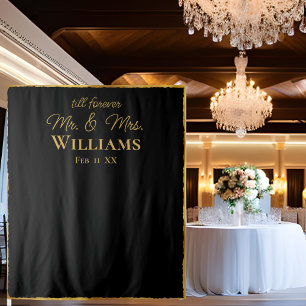 Tenture Black Luxe Gold Edge M. Mme Mariage Wall fond