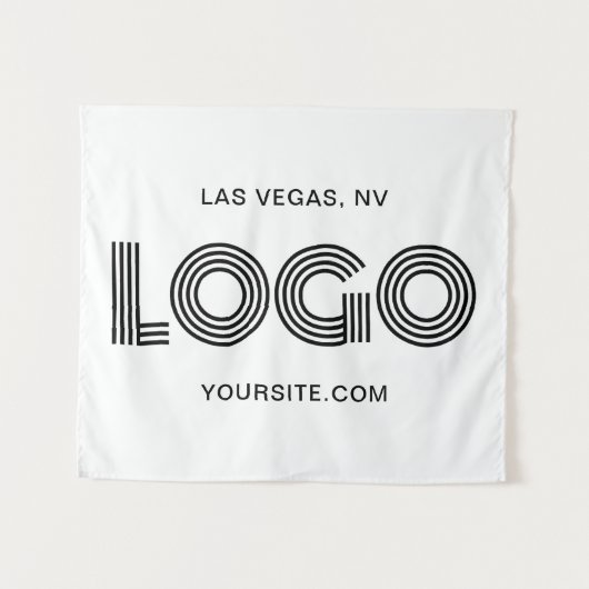 Tenture Black Modern Rectangular Logo (Devant (Horizontal))