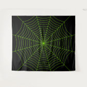 Tenture Black neon vert toile d'araignée Halloween motif (Devant (Horizontal))