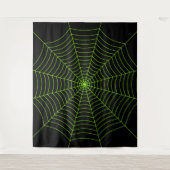 Tenture Black neon vert toile d'araignée Halloween motif (Devant)