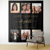 Tenture Black or photo collage amis fête d'anniversaire (En situation)