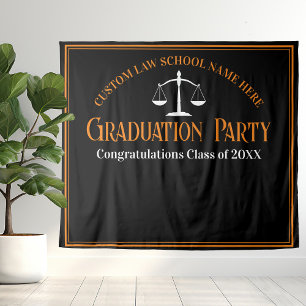 Tenture Black Orange Law School Graduation Photo Booth