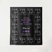 Tenture Black Purple Your Logo & Social Media (Devant)