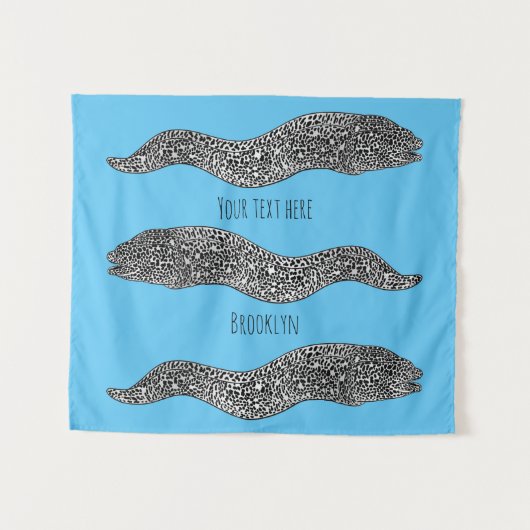 Tenture Black spotted moray eel cartoon (Devant (Horizontal))