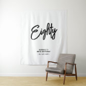 Tenture Black & White Chic 80e fête d'anniversaire (En situation)