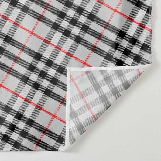 Tenture Black White Red Classic Checkered Fabric (Détail)