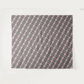 Tenture Black White Red Classic Checkered Fabric (Devant (Horizontal))