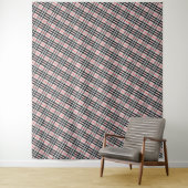 Tenture Black White Red Classic Checkered Fabric (En situation)