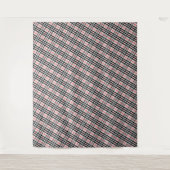 Tenture Black White Red Classic Checkered Fabric (Devant)