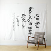 Tenture Black & white text backdrop photo backdrop (En situation (horizontale))