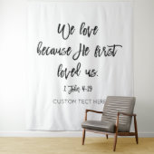 Tenture Black & white text backdrop photo backdrop (En situation)