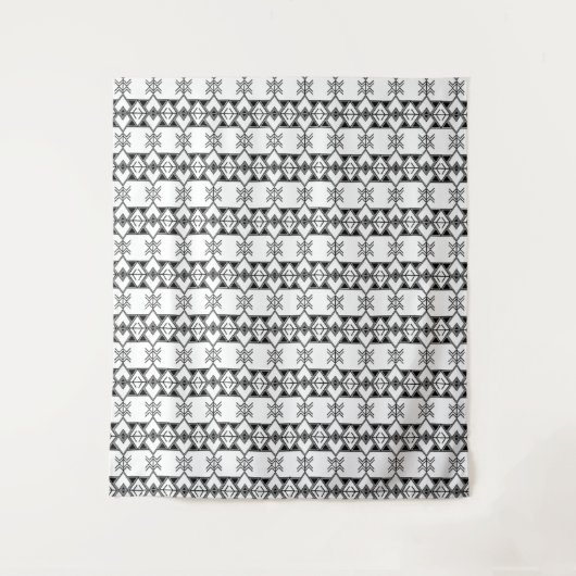 Tenture Black & White Tribal Geometric  (Devant)