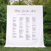 Tenture Black & White Wedding Seating Chart Fabric 