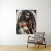 Tenture Black Woman Angel Prier Art (En situation)