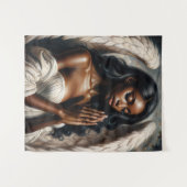 Tenture Black Woman Angel Prier Art (Devant (Horizontal))
