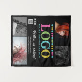 Tenture Black Your Logo Photos QR Code Social Media Promo (Devant (Horizontal))