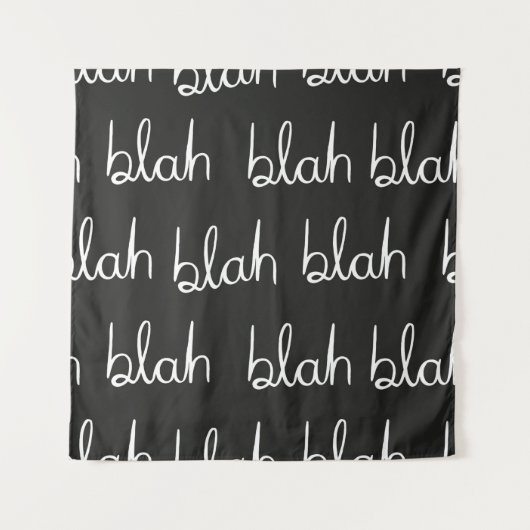Tenture Blah bla motif sans couture.  (Devant)