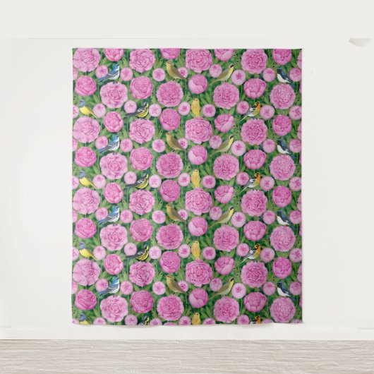 Tenture blaireaux et pivoines (Devant)