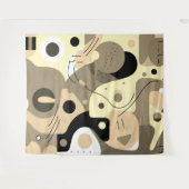 Tenture Blanc beige noir, formes fantaisistes design moder (Devant (Horizontal))