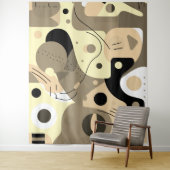 Tenture Blanc beige noir, formes fantaisistes design moder (En situation)