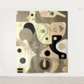 Tenture Blanc beige noir, formes fantaisistes design moder (Devant)