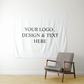 Tenture Blanc Personnalisé – Votre logo et texte ici