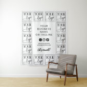 Tenture Blancez votre logo et vos médias sociaux Contexte  (En situation)