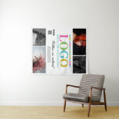 Tenture Blancez votre logo Photos QR Code Social Media Pro (En situation (horizontale))